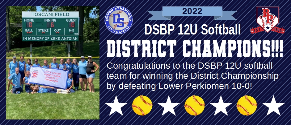 DSBP 12U Softball - District Champs!