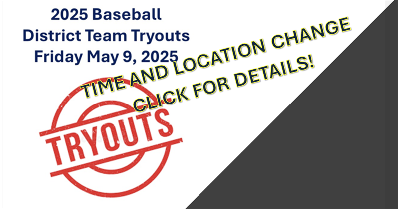2025 Baseball District Team Tryouts